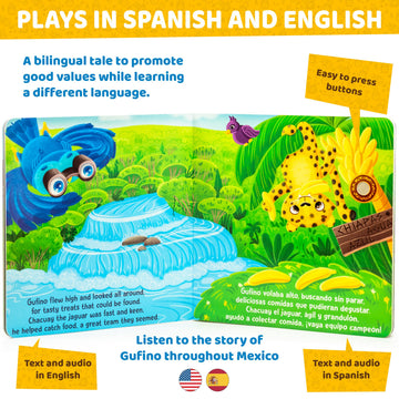 Bilingual Baby Books. Sound Books for Toddlers in Spanish and English. Libro de Cuentos Infantiles en Espaol e Ingles. Bilingual Books for Toddlers. Bilingual Learning Toys by Gufino