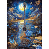 Miniwan 1000 Piece Jigsaw Puzzles For Adults- Fantasy Guitar Moonlight Puzzle - Blue Night Sky With Butterflies Challenging Puzz