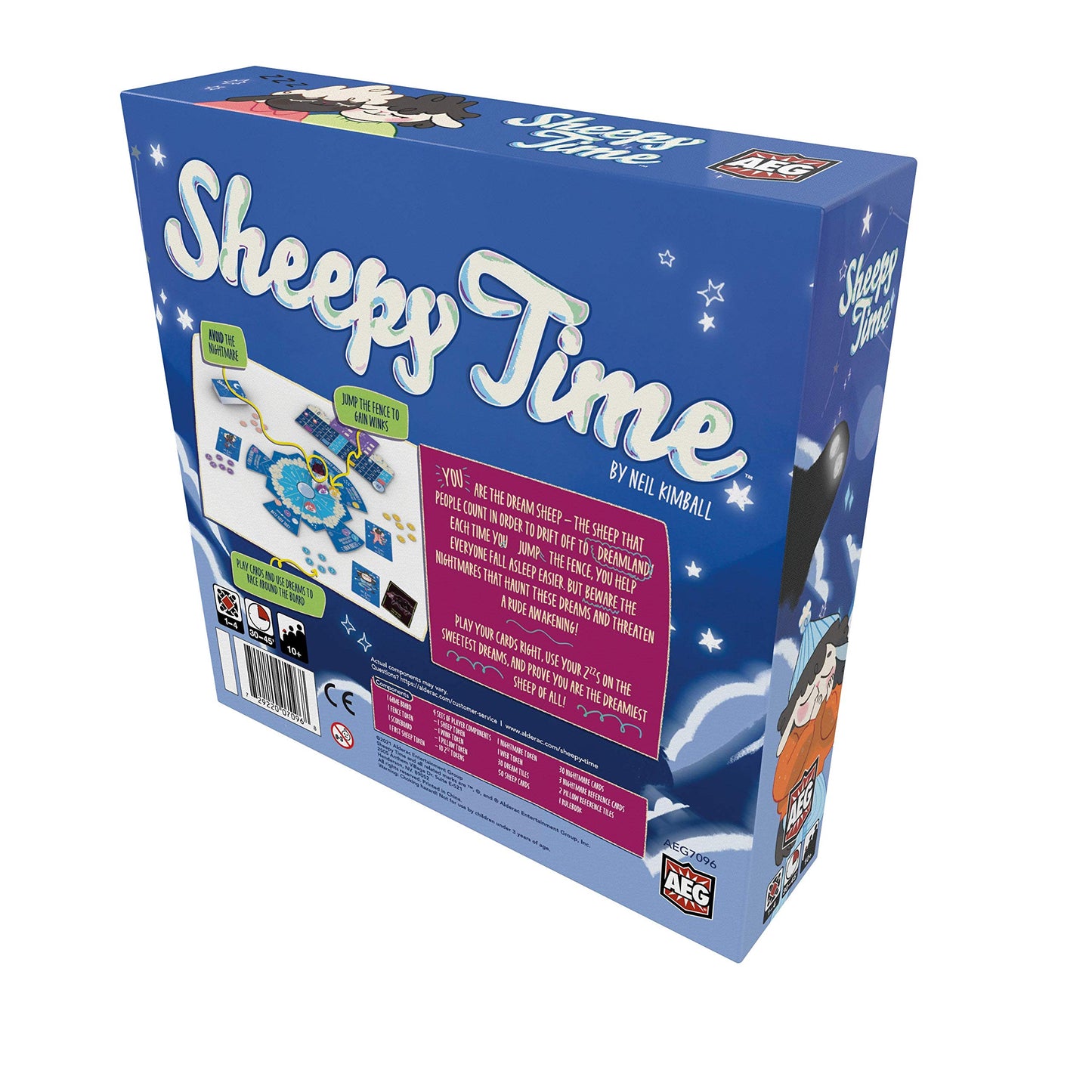 Aeg Sheepy Time | Play As Sheep Jumping The Fence In Dreamland, Avoid Nightmares | Interactive Push Your Luck Family Game | 1-4 Players | Ages 10+