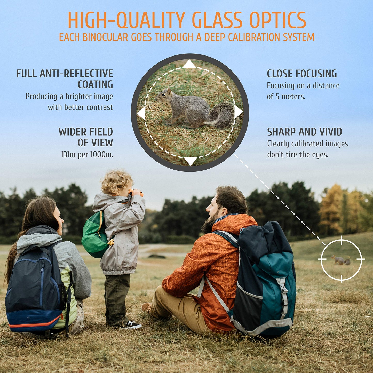 Bebison Binoculars For Kids - 8X21 High Resolution Real Optics - Compact Folding Shockproof Kids Binoculars For Bird Watching -