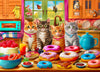 300 Pieces Jigsaw Puzzles For Adults - Puzzles For Kids Ages 6-8 8-10 10-12 - Large Piece Puzzles For Seniors - Kitchen Kittens And Donuts