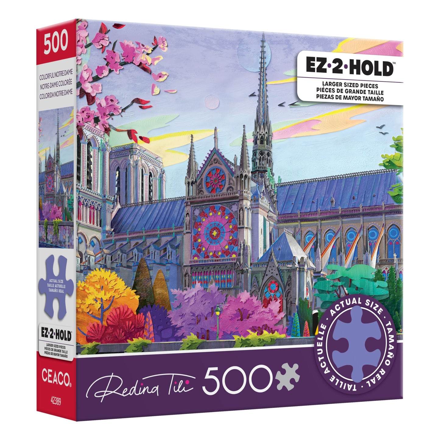 EZ 2 Hold - Colorful Notre Dame - 500 Oversized Piece Puzzle