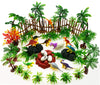 MOMOONNON 56 Pcs Dinosaurs Cake Decorations Set - Ho Scale Trees & Toys, Multi-Color, PVC - Perfect for Kids' Parties & Cake Toppers