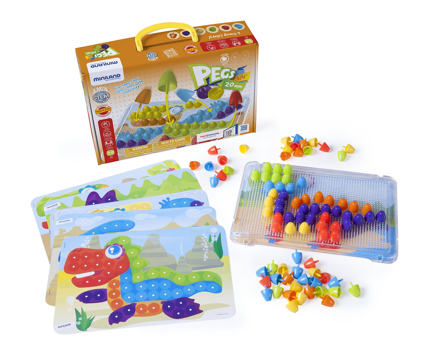 Interactive Peg Board Game With 90 Pegs & 6 Worksheets, 3/4'