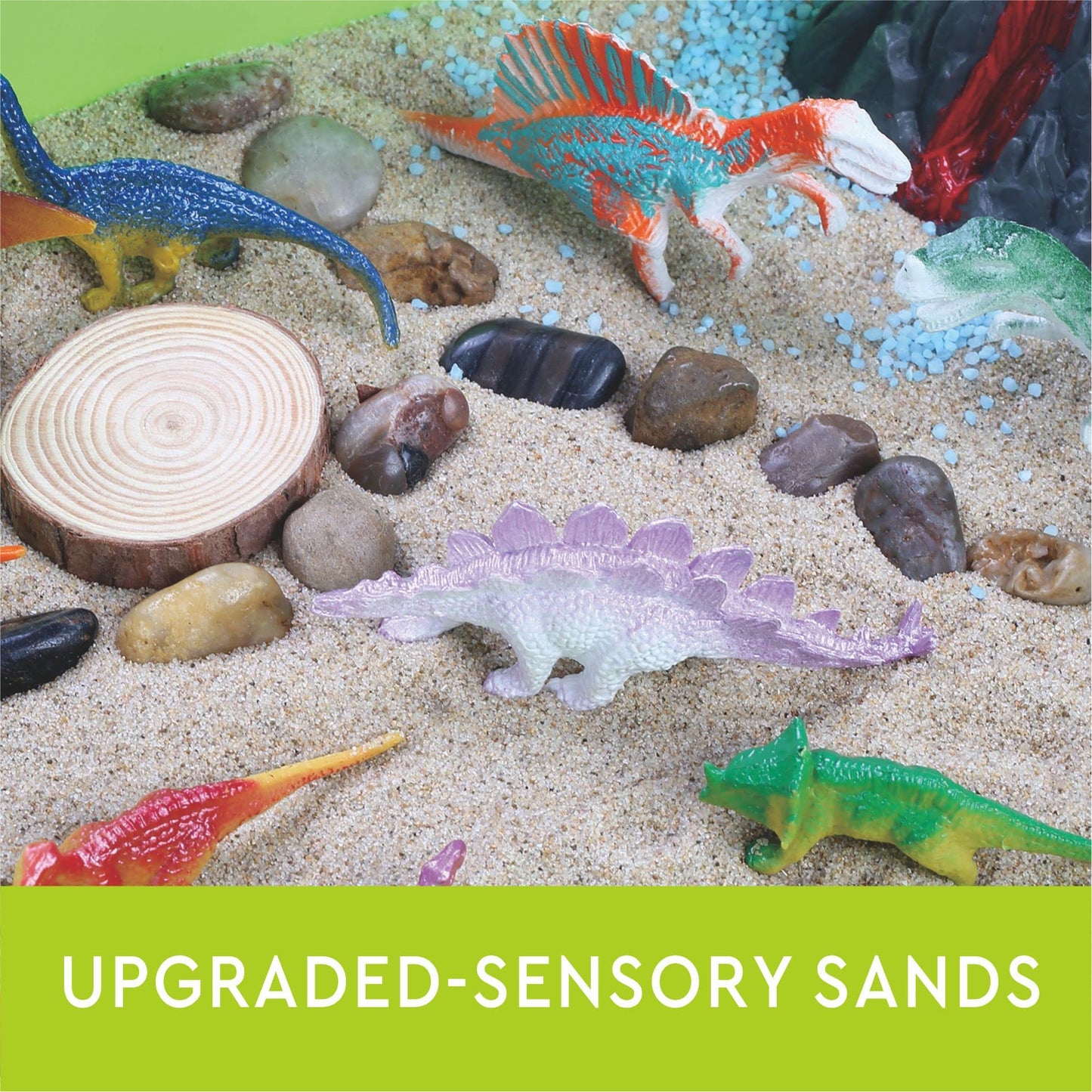 Carolart Dinosaur Sensory Bin,Dinosaur Toys For Toddler Boys And Girls,Include Glow In The Dark Dinosaur,Easy Storage Sensory To