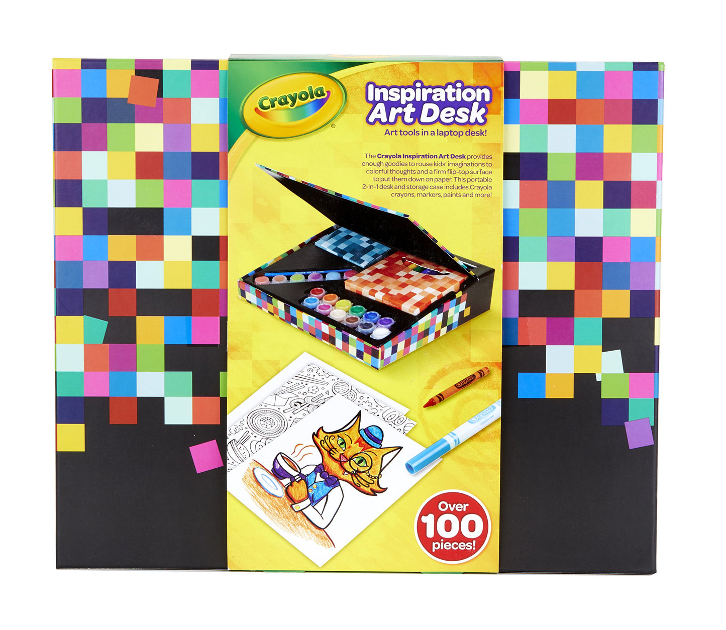 Crayola Inspiration Art Desk, Over 100 Piece, Art Set, Gift For Kids, Age 4, 5, 6, 7, 8