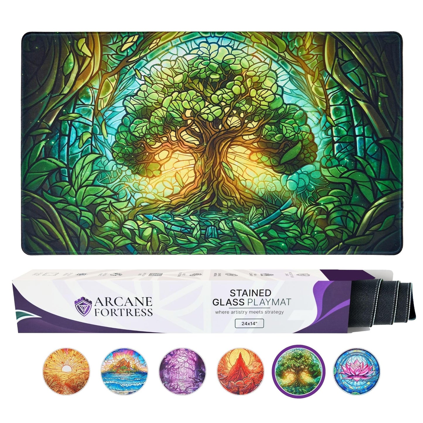 MTG Magic The Gathering Playmat Original Handcrafted Art, Non-Slip TCG Playmat with Rubber Bottom and Stitched Edges, Commander