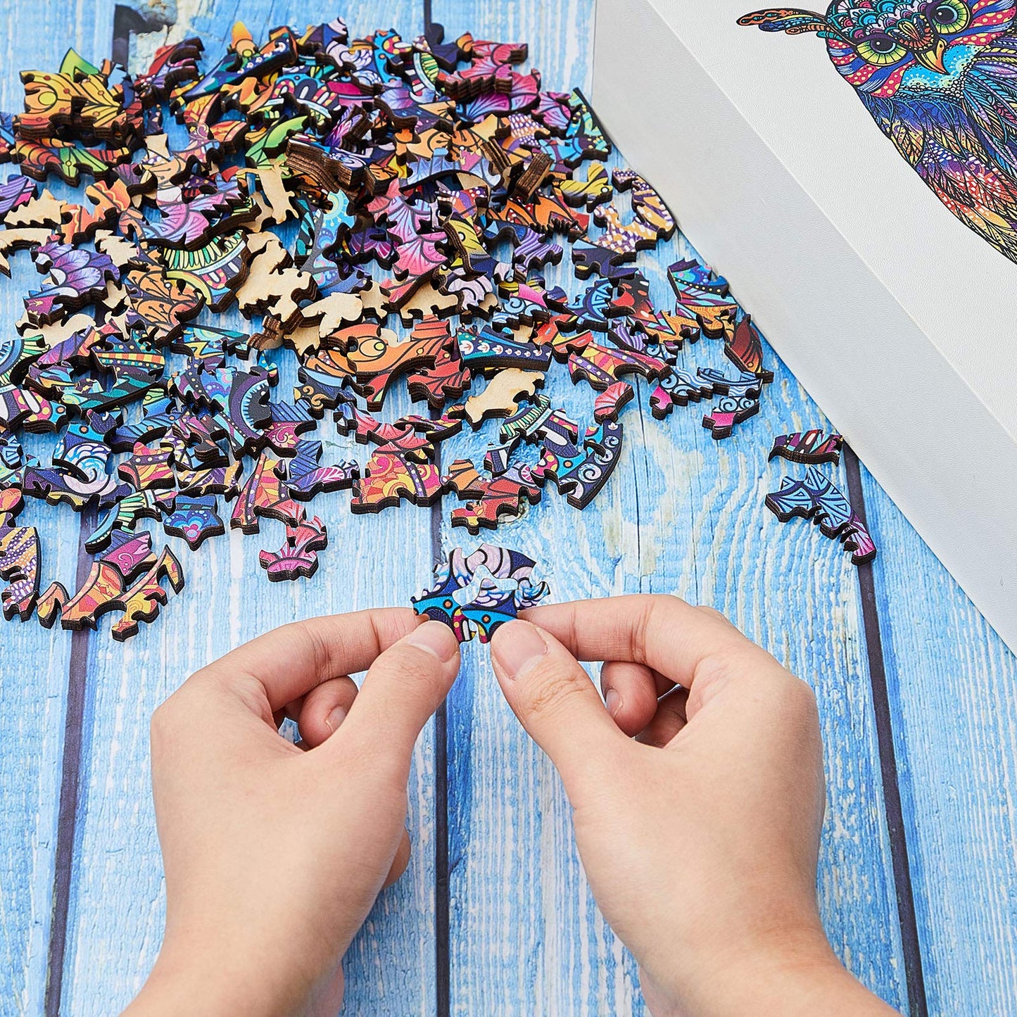 Sumind Owl Wooden Jigsaw Puzzles For Adult Original Wooden Jigsaw Puzzles Animal Shape 155 Pcs 6.5'' X 12.6'' Colorful Owl Funny