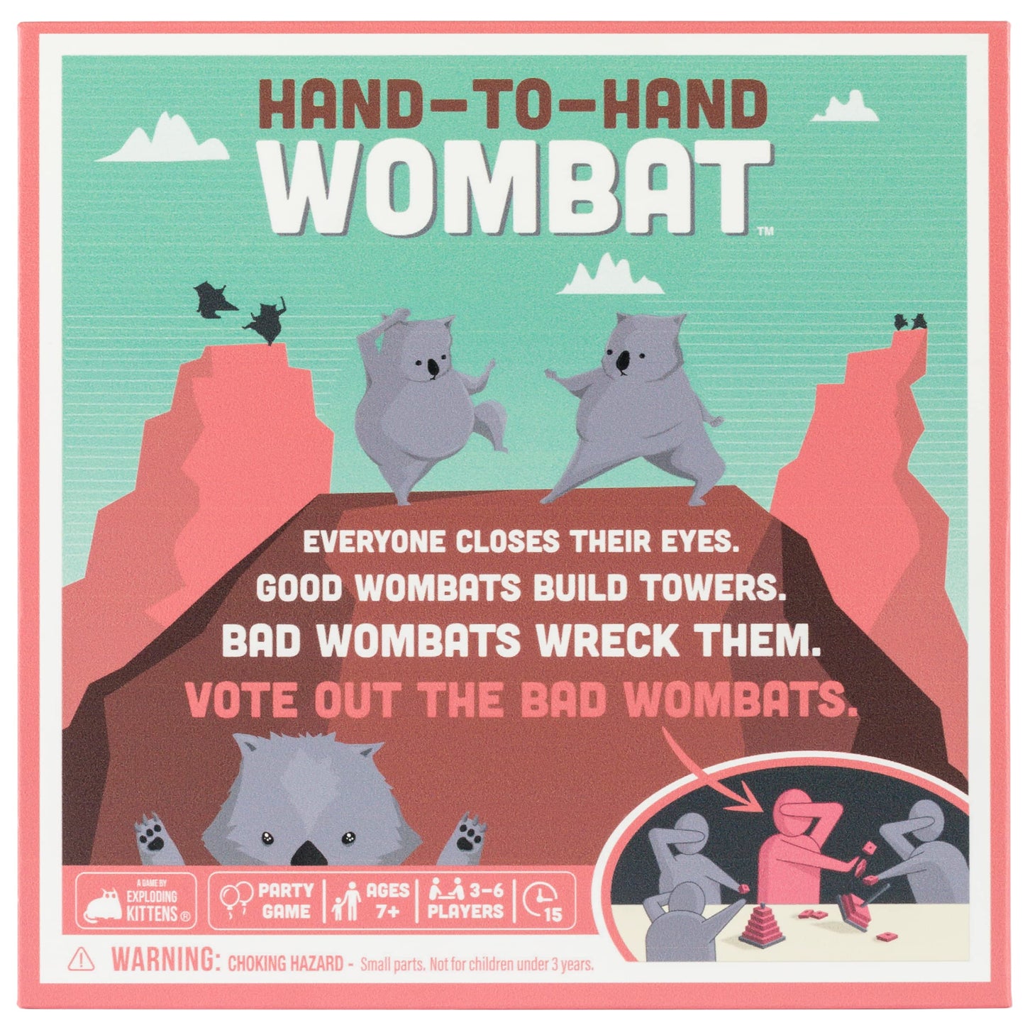 Exploding Kittens Hand To Hand Wombat Card Game Fun Family Card Games For Adults Teens & Kids - Fun Party Games, 3-6 Players