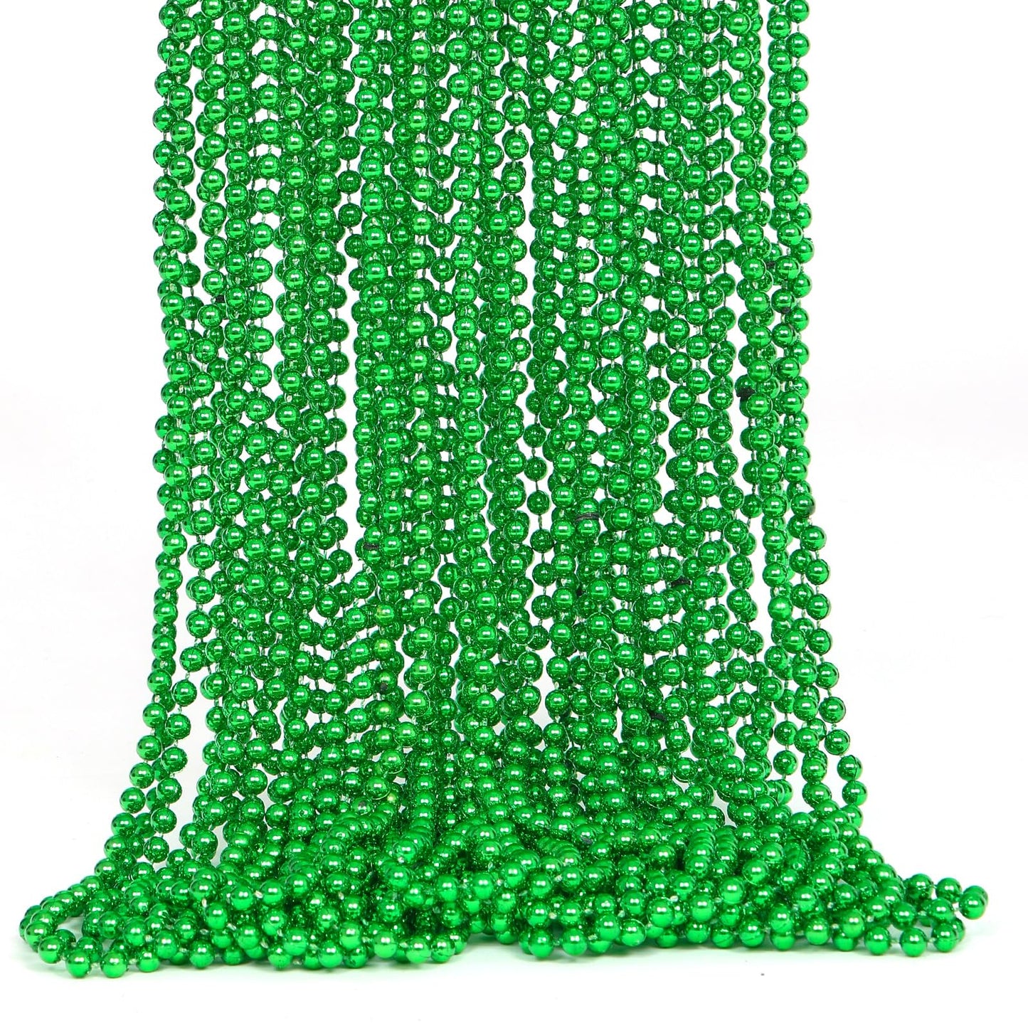 Biubumtu 30Pcs St Patricks Day Accessories, Green St. Patricks Day Beads Necklace, 33'' Round Beads Irish Saint Patricks Necklac