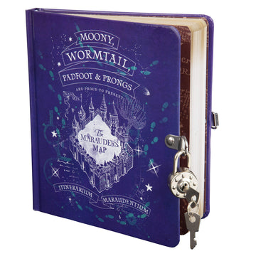 Harry Potter Marauder'S Map Diary For Kids - Lock & Key Journal Notebook W/ 216 Lined Pages - Officially Licensed - Book & Movie