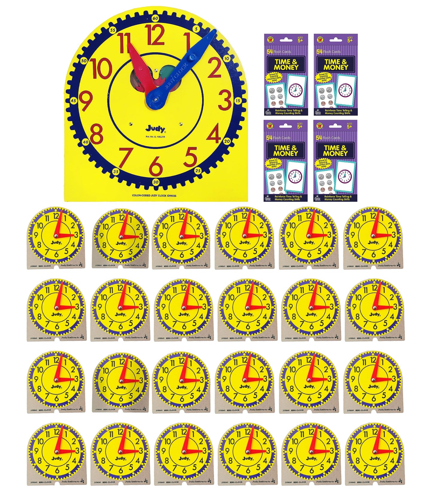 Carson Dellosa Telling Time Teaching Clocks For Kids Educational Bundle, Judy Clock Telling Time Clock, Mini Judy Clocks, Time A