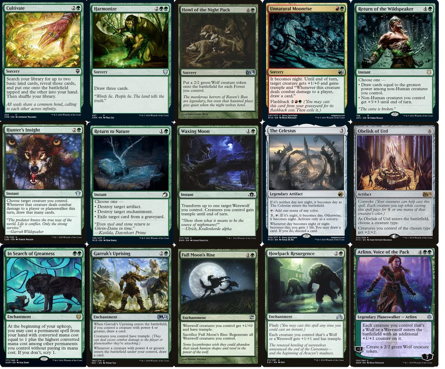 MTG Decks & More Elite Werewolf Commander Deck - Tovolar - EDH - 100 Cards - Red/Green Cardstock Magic The Gathering