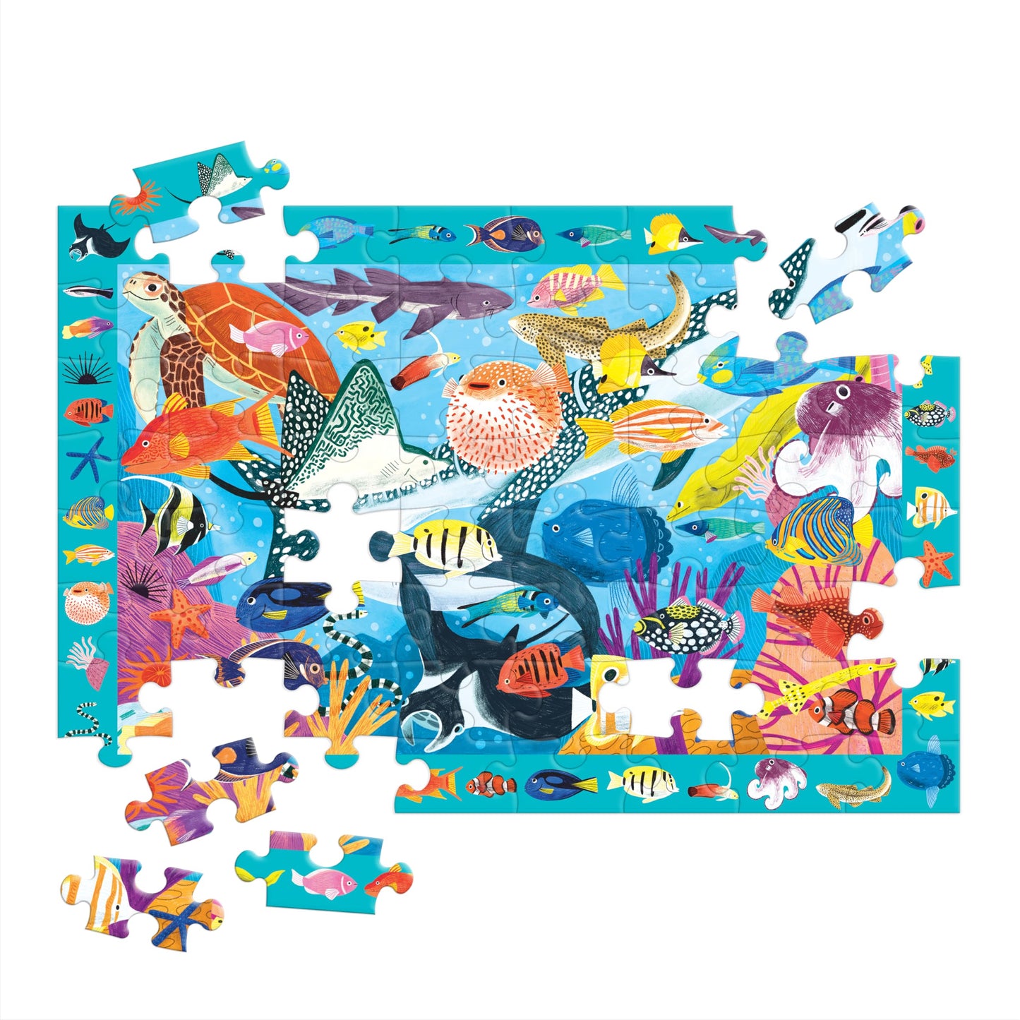 Mudpuppy Coral Reef - 64 Piece Search & Find Puzzle Featuring Diverse Marine Animals And Over 40 Hidden Images To Find For Ages