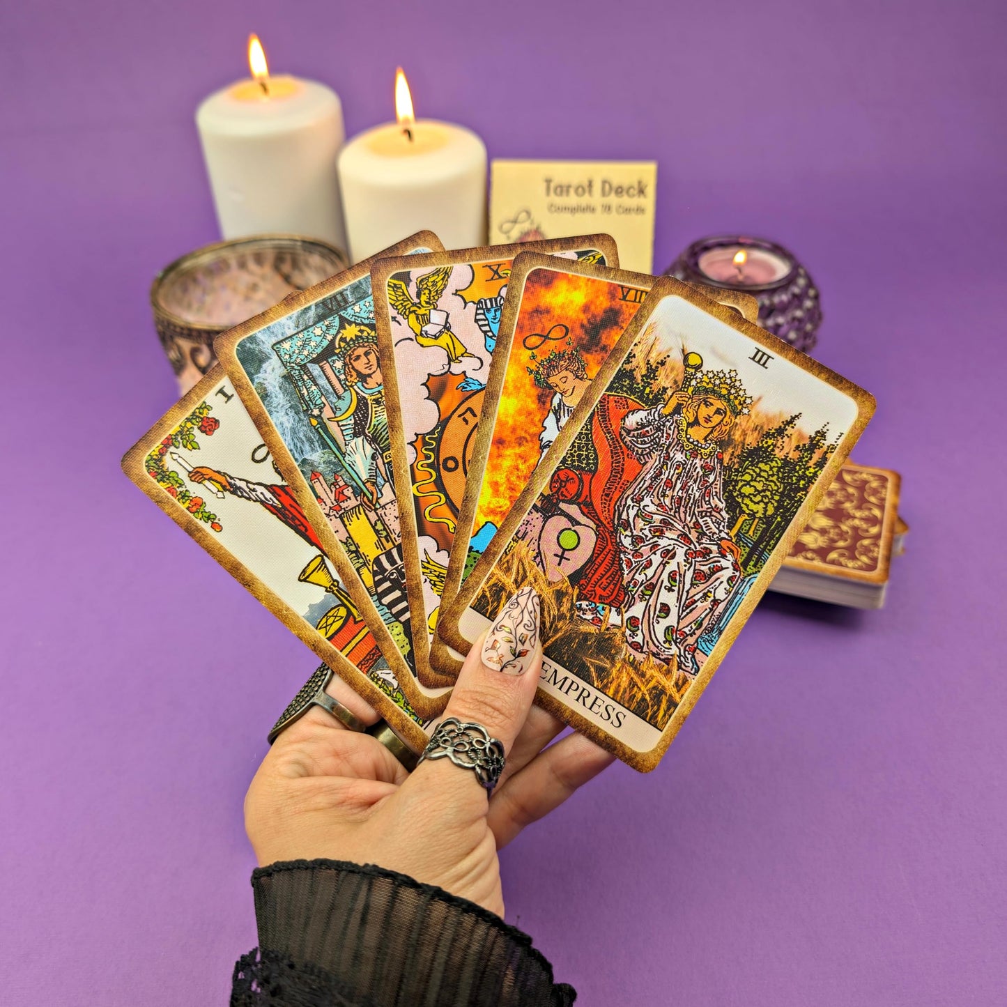 Witchy Cauldron Tarot Cards - Classic Size Rider Waite Style Tarot Deck With Guidebook - Beginner Friendly And Durable