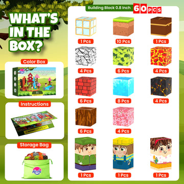 Riccle Magnetic Blocks - Build Magnetic Building Blocks Toddler Stem Sensory Outdoor Toys For 3+ Year Old Boys & Girls, Educatio