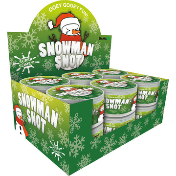 Gamago Snowman Snot Slime For Kids (Set Of 12) - Non-Toxic White Slime Kit For Girls & Boys For Sensory & Tactile Stimulation - Birthday Slime Party Favors & Christmas Stocking Stuffers