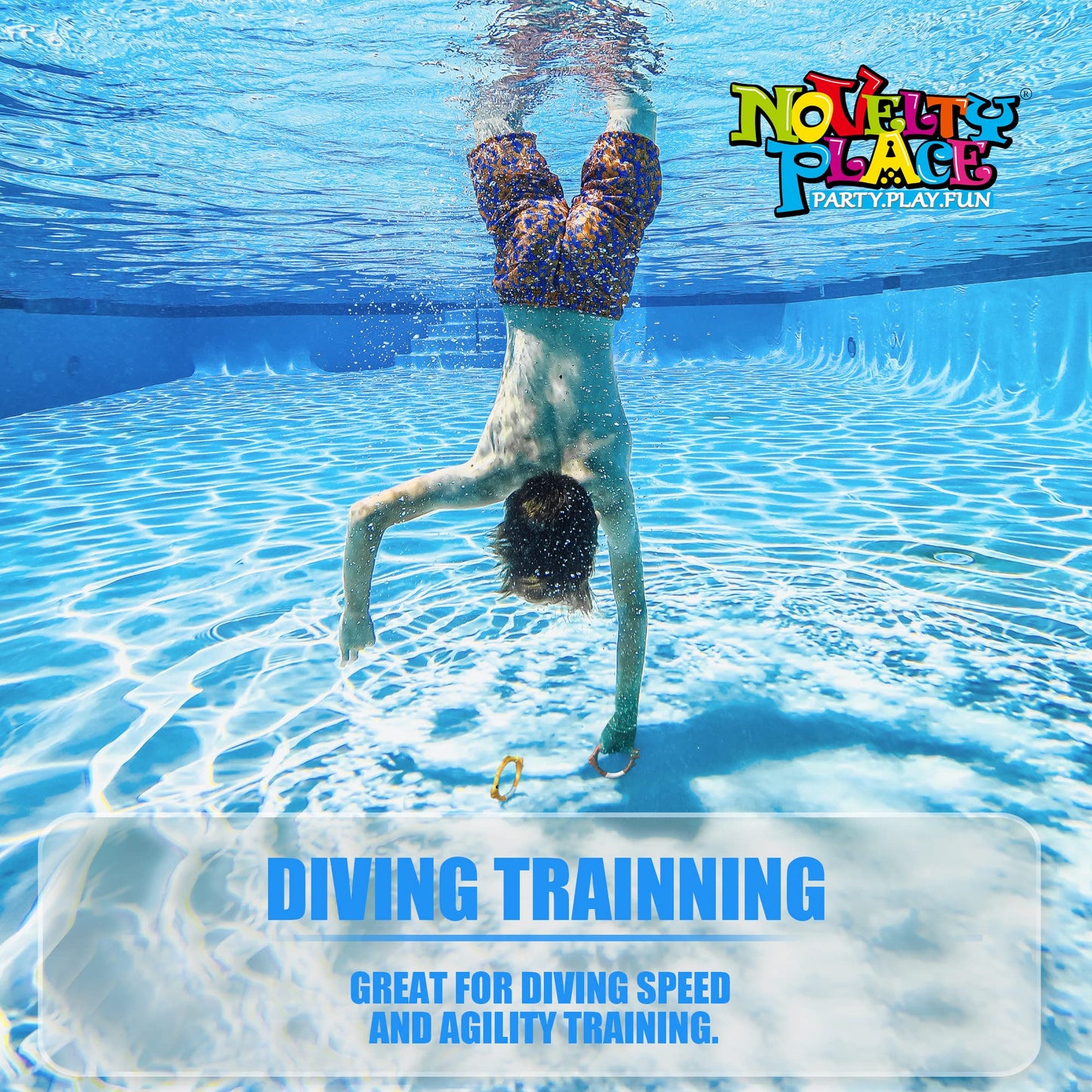 Novelty Place 4Pcs Diving Ring Set - Throw, Dive & Retrieve Toys, Underwater Swimming Pool Play Accessories - Fish Shape Dive Rings For Kids Adult And Family - Perfect For Swimming Training And Fun