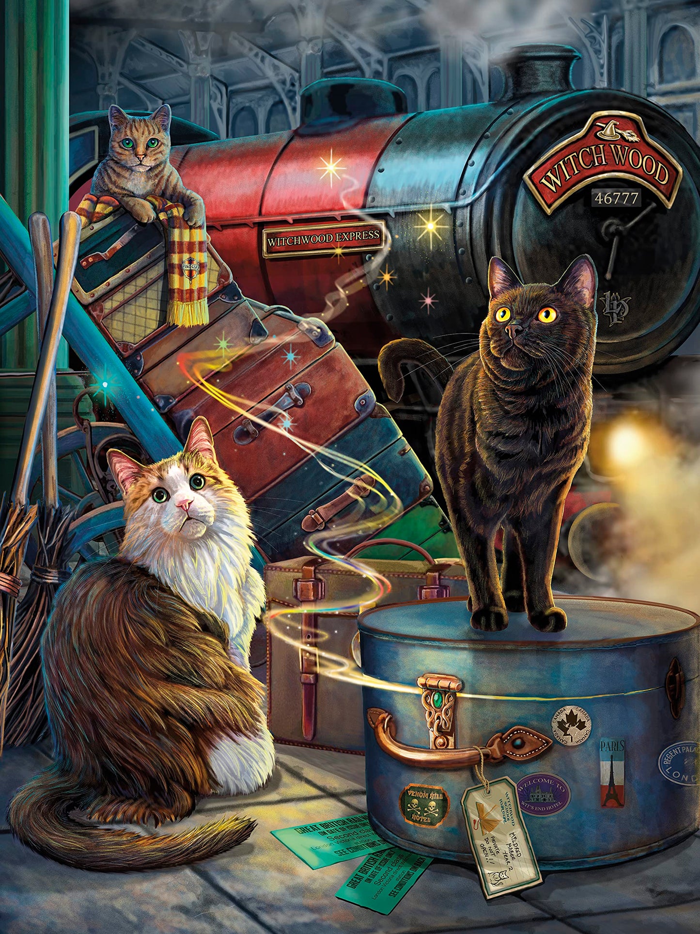 Ceaco 500 Piece Jigsaw Puzzle - Night Spirit - Witchwood Express - Multicolor - Cardboard - 24 x 18 inches - Model 2422-15