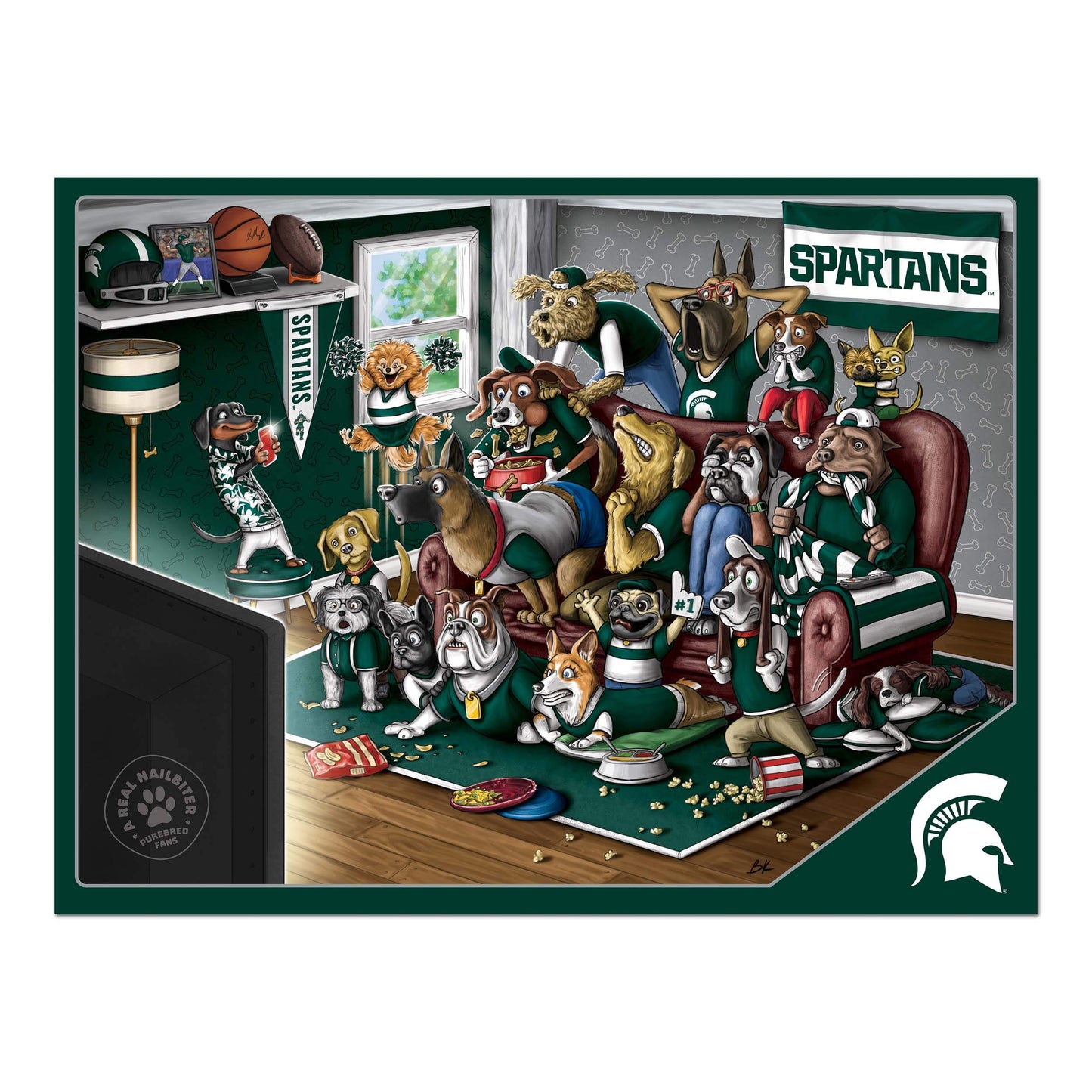 Youthefan Ncaa Michigan State Spartans Purebred Fans 500Pc Puzzle - A Real Nailbiter