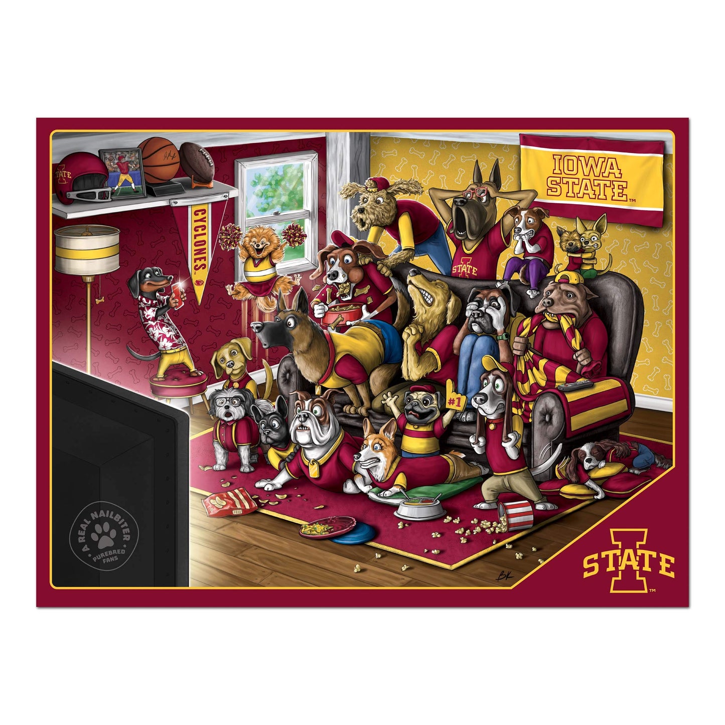 Youthefan Ncaa Iowa State Cyclones Purebred Fans 500Pc Puzzle - A Real Nailbiter