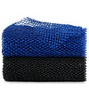 BHYTAKI African Net Sponge - 2 Pack Exfoliating Nylon Bathing Scrubber, Black & Blue
