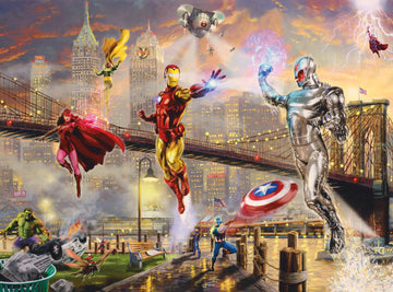 Ceaco- Silver Select - Marvel Kinkade - Iron Man Limited Edition Canvas - 1000 Piece Jigsaw Puzzle For Adults - Challenging Puzz