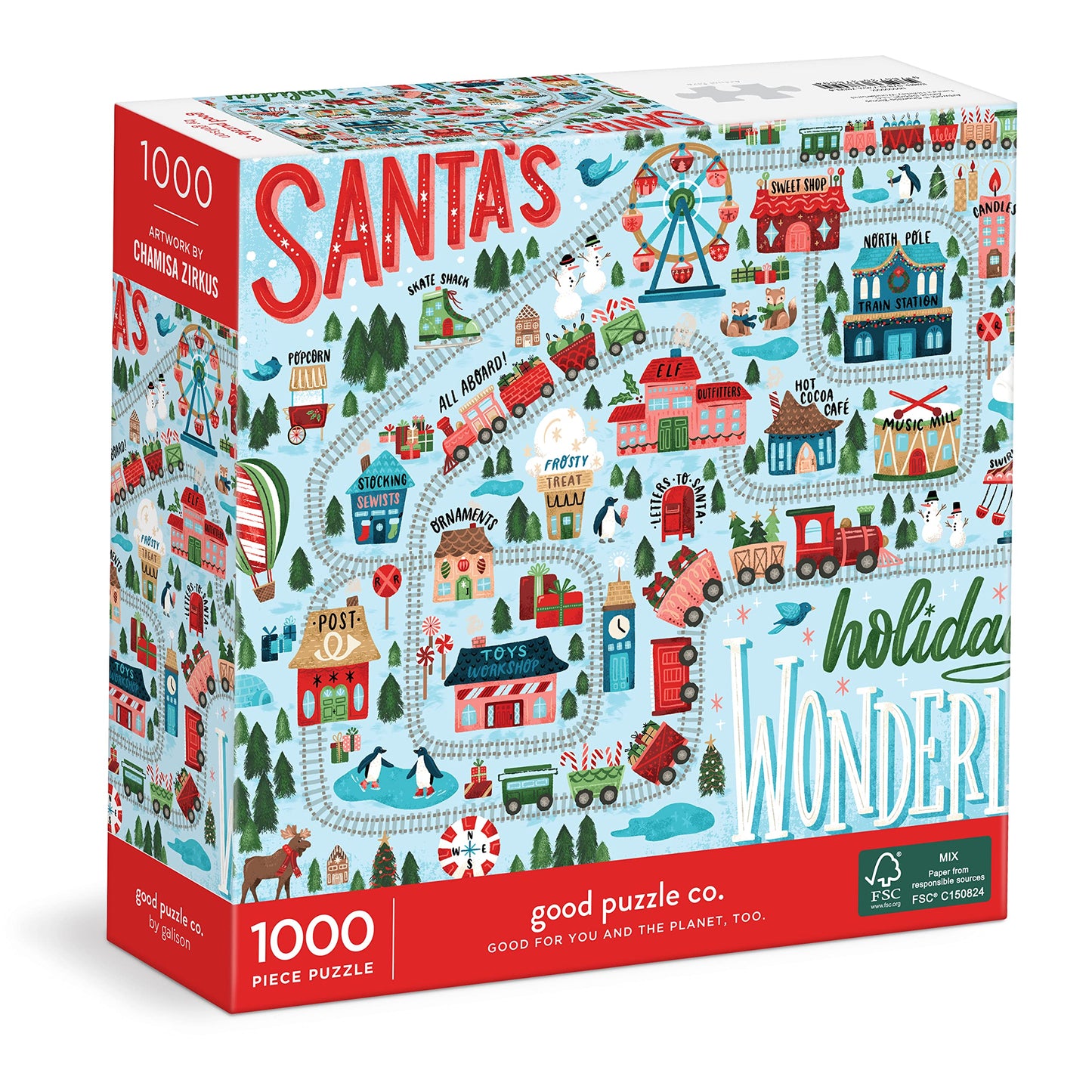 Galison Good Puzzle Co. Santa's Wonderland 1000pc Puzzle