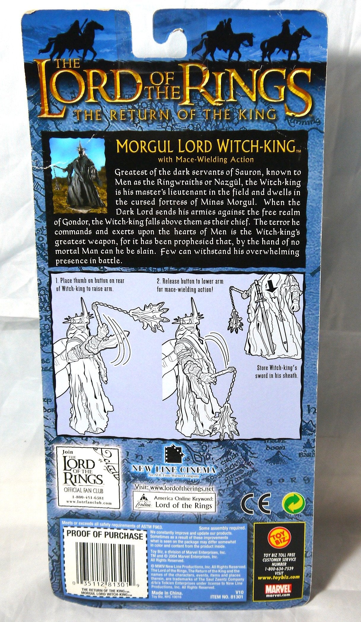 The Lord Of The Rings Morgul Lord Witch King Action Figure - Medium Black Plastic - Model 81301
