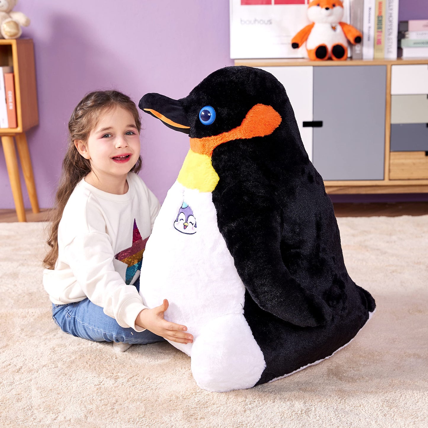 Ikasa Large Emperor Penguin Stuffed Animal Plush Toy, 23'' Giant Penguins Plushie For Kids Girls Boys Girlfriend Children