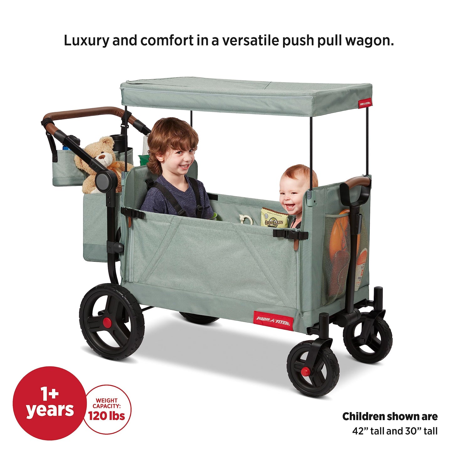 Radio Flyer Atlas Stroll N Wagon, Folding Wagon For 1+ Years - Sage