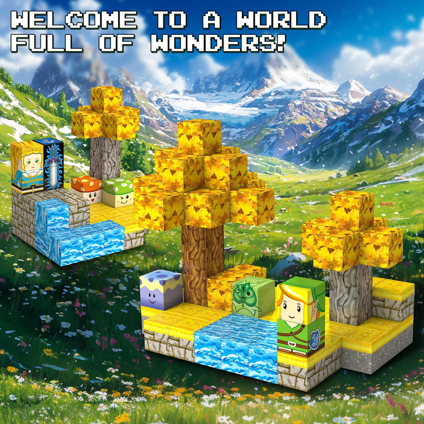 Magnetic Building Blocks For Botw Fans, Koroks Magnet Cubes Blocks For Kids 5-7, Stem Building Game Sensory Outdoor Toys Christm