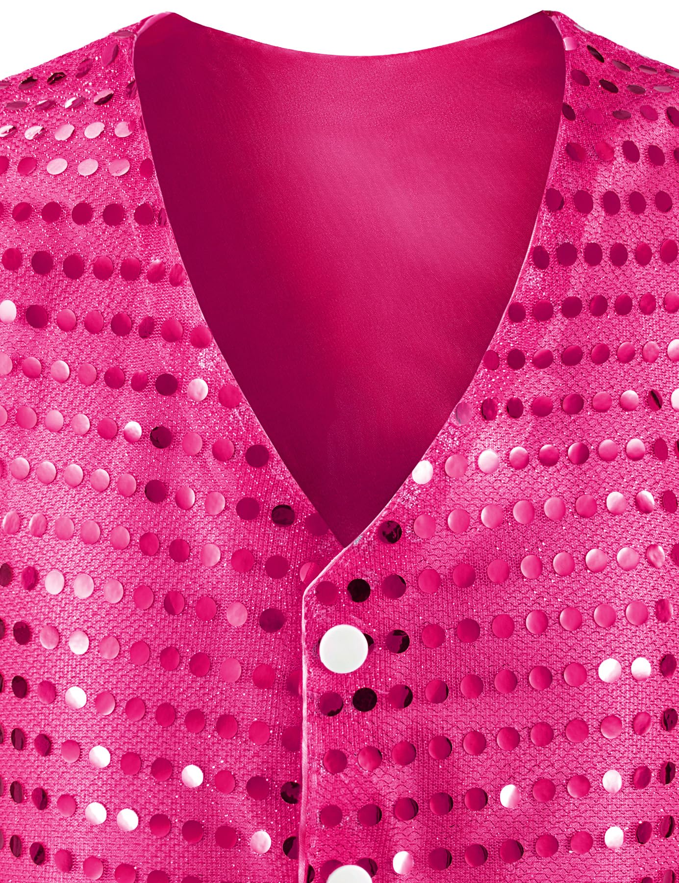 Kids Dance Hip Hop Jazz Costume Boys Sequin Vest Hat Sunglasses Set For Dance Party 8-9 Years Rose