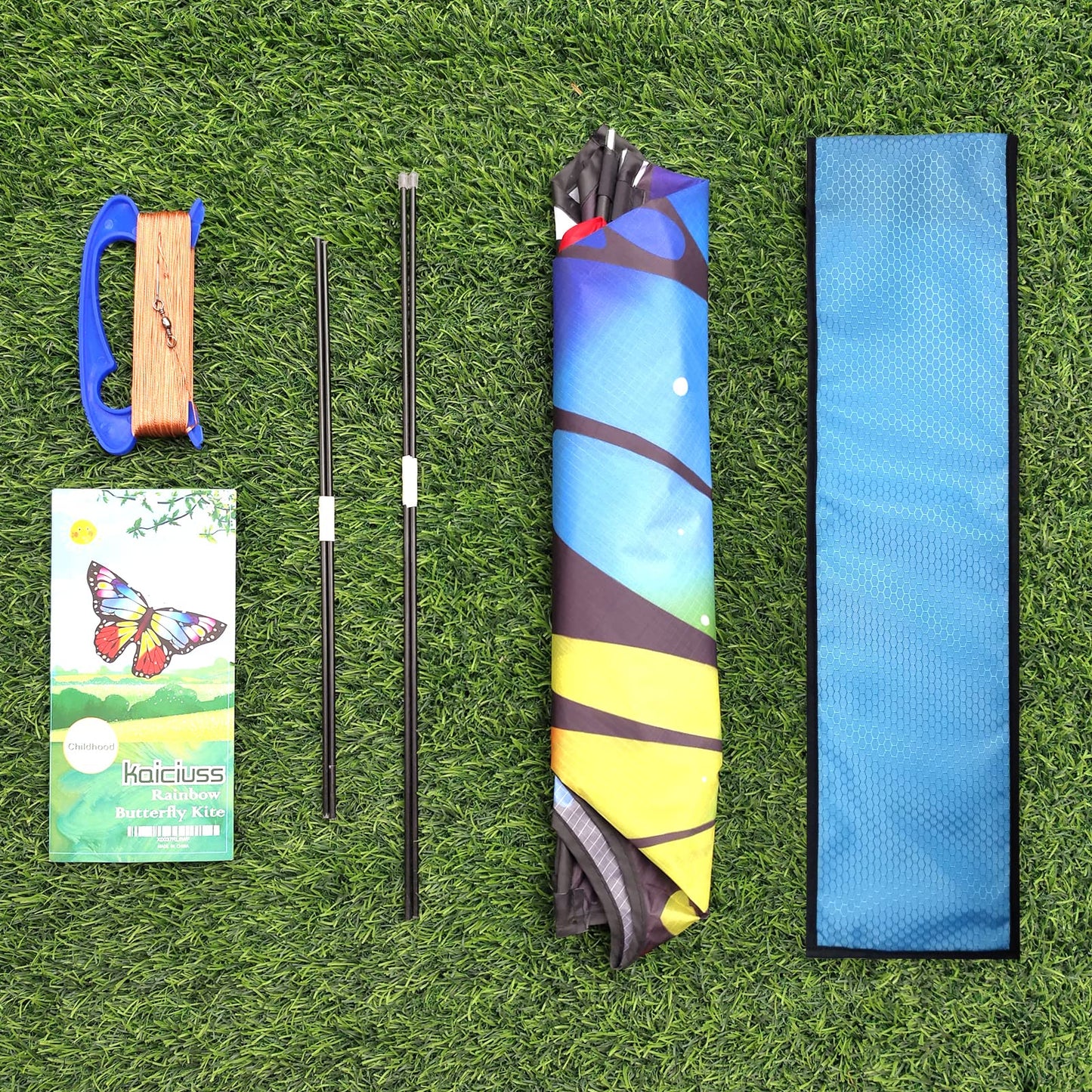 Kaiciuss Butterfly Kite For Kids & Adults Easy To Fly, 55' X 28' Large Single Line Kite For The Beach, Easy Flying Kite Comes With 300 Ft String Kite Handle