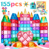 VigorFun 126-Piece Magnetic Tiles Building Blocks Set - STEM Kit with Car Figurines & Stickers for Kids Ages 3-8, Multicolor Educational Toy