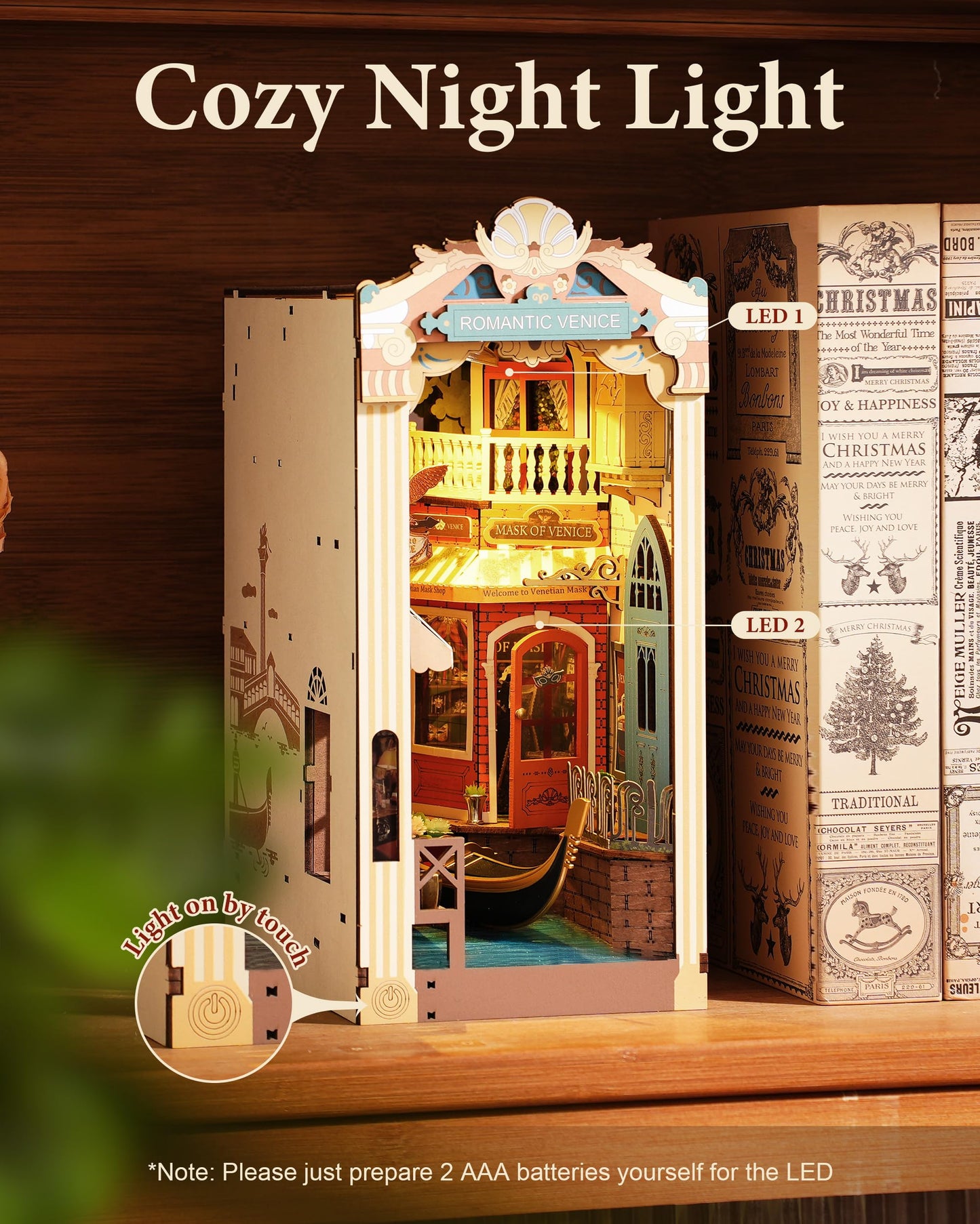 Robotime Book Nook Kit With Dustproof Sheet Diy Miniature House With Led Booknook Bookshelf Insert Decor 3D Wooden Bookend Model