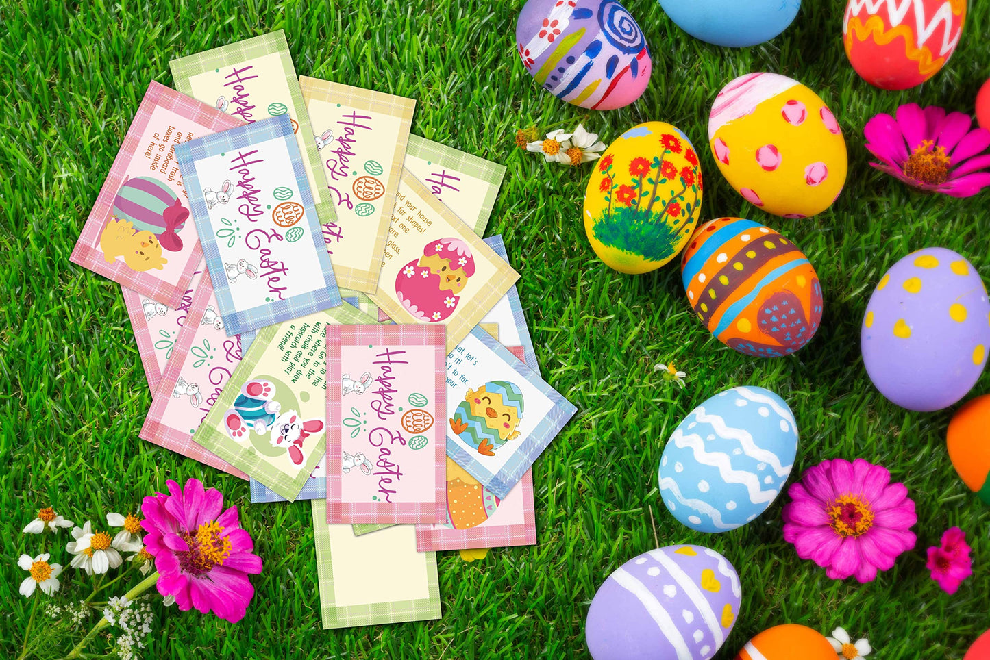 Heznzxq Easter Treasure Hunt Clues Game Cards, Bunny Scavenger Hunt Card Game(20 Cards With Envelopes), Indoor Ourdoor Party Gam