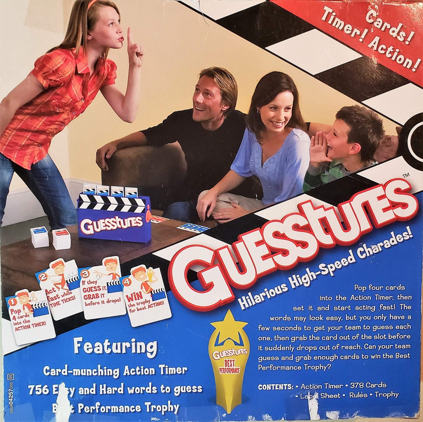 Hasbro Parker Brothers Guesstures Game - Small Size, Paper Material, Model 4257