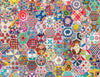Springbok 500 Piece Jigsaw Puzzle Crazy Quilts - Multi Colored, Engineered Wood, Model 33-01593, Made in USA