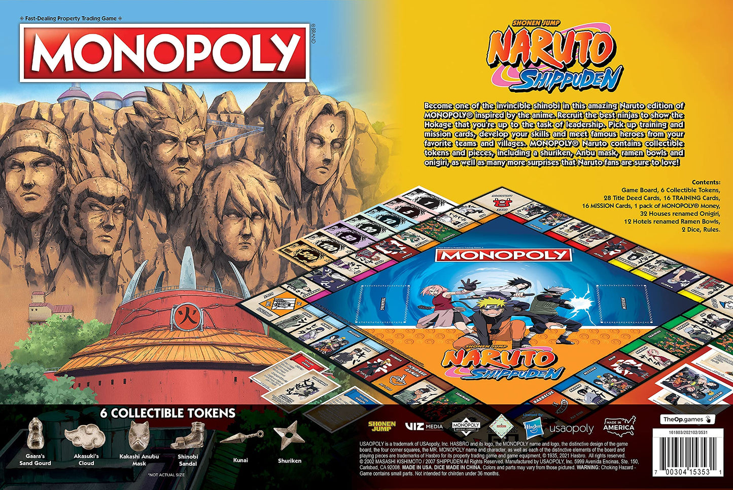 Monopoly: Naruto | Collectible Monopoly Game Featuring Japanese Manga Series | Familiar Locations And Iconic Moments From The Anime Show | 2-6 Players