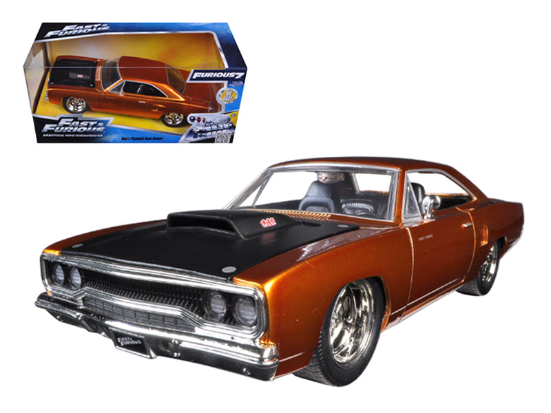 Dom's 1970 Plymouth Road Runner Copper with Black Hood ''Fast & Furious 7'' (2015) Movie 1/24 Diecast Model Car by Jada