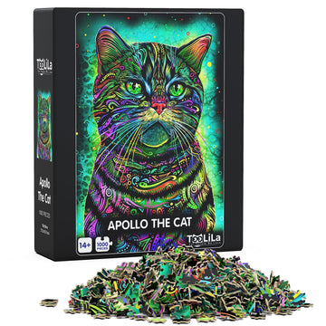 Toolila 1000 Piece Art Puzzle For Adults, Apollo The Cat, 20X28 Inches, Jigsaw Puzzles 1000 Pieces, High-Resolution 300 Dpi, Inc
