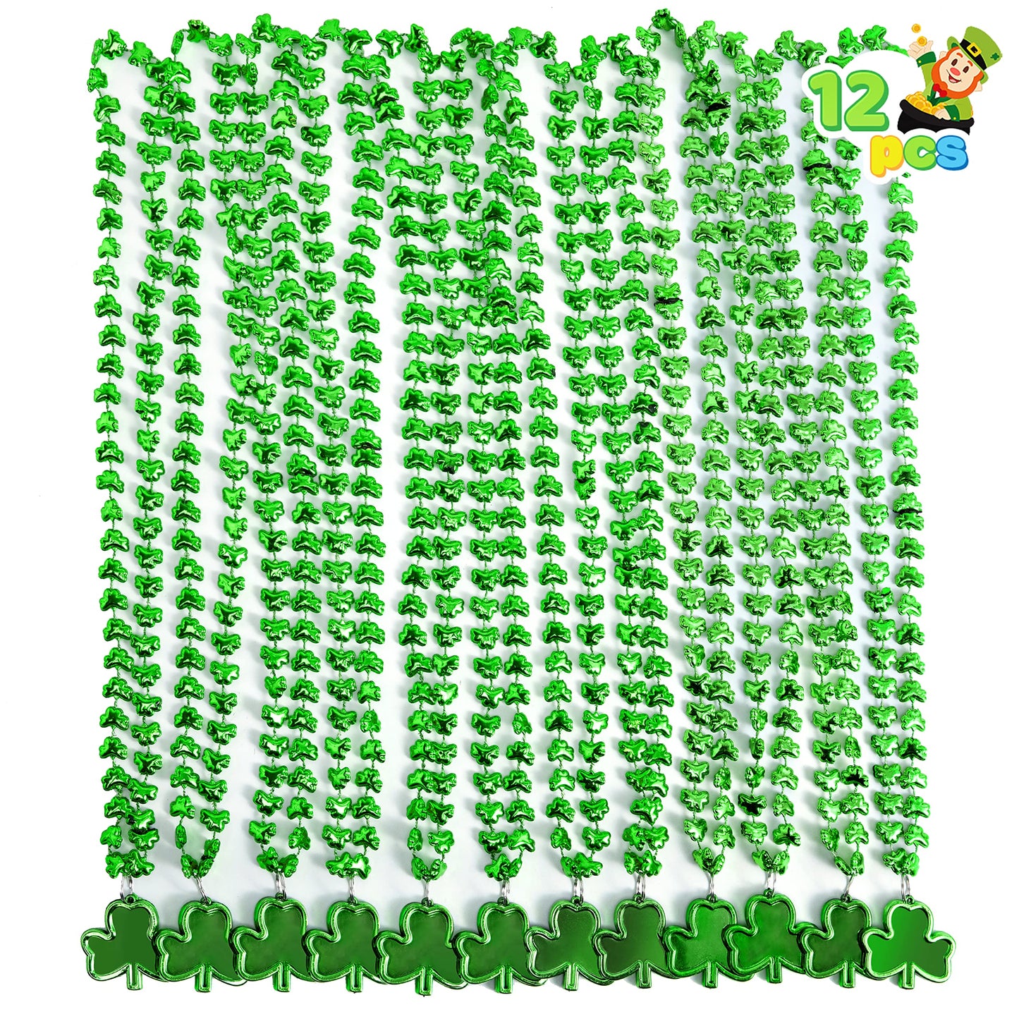 Joyin 12 Pcs St Patrick'S Green Mug Bead Necklaces For Kids Women Men, For Mardi Gras, St. Patrick'S Day, Costume Themed Party G
