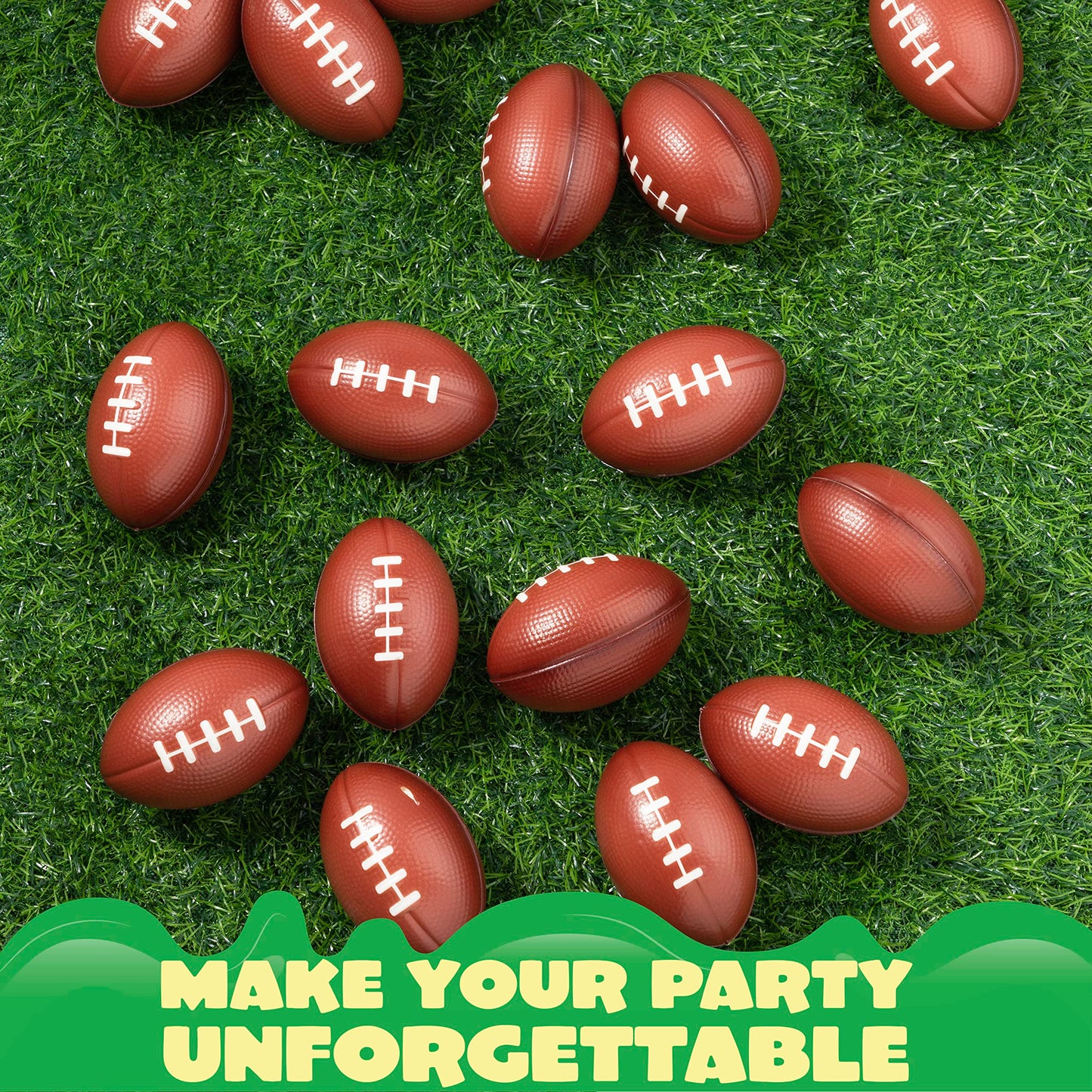 Joyin 16 Pack 3.25” Mini Football Foam Stress Balls Toy For Kids Sports Birthday Party Favor, Squeeze Squish Balls, Anxiety Relief, Relaxation, Super Bowl Liii Party And School Classroom Prize