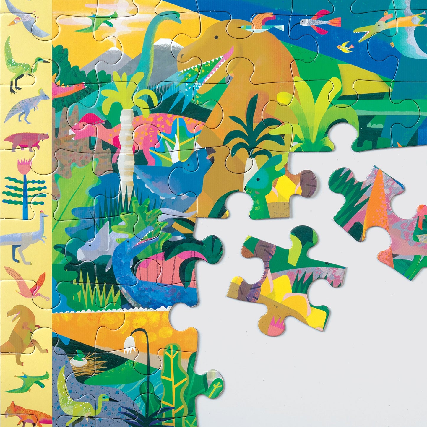 Mudpuppy Dinosaurs - 64 Piece Search & Find Puzzle Jigsaw Puzzle Featuring Diverse Prehistoric Animals And Over 40 Hidden Images