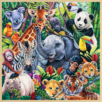 Masterpieces 48 Piece Fun Facts Jigsaw Puzzle For Kids - Safari Friends Wood Puzzle - 12''X12''