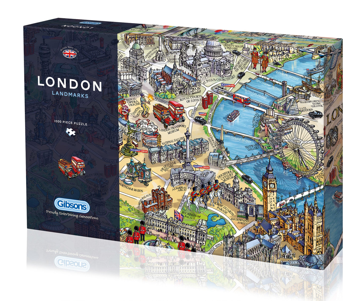 London Landmarks 1000 Piece Jigsaw Puzzle | Sustainable Puzzle For Adults | Premium 100% Recycled Board | Great Gift For Adults