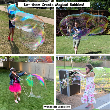 Bubbleventi Giant Bubble Mix | Made in USA |100% Vegan Non-Toxic Powder Makes 10 Gallons of enhanced Big Bubble Solution for kids STEM fun | Use in Bubble Wands + Machines