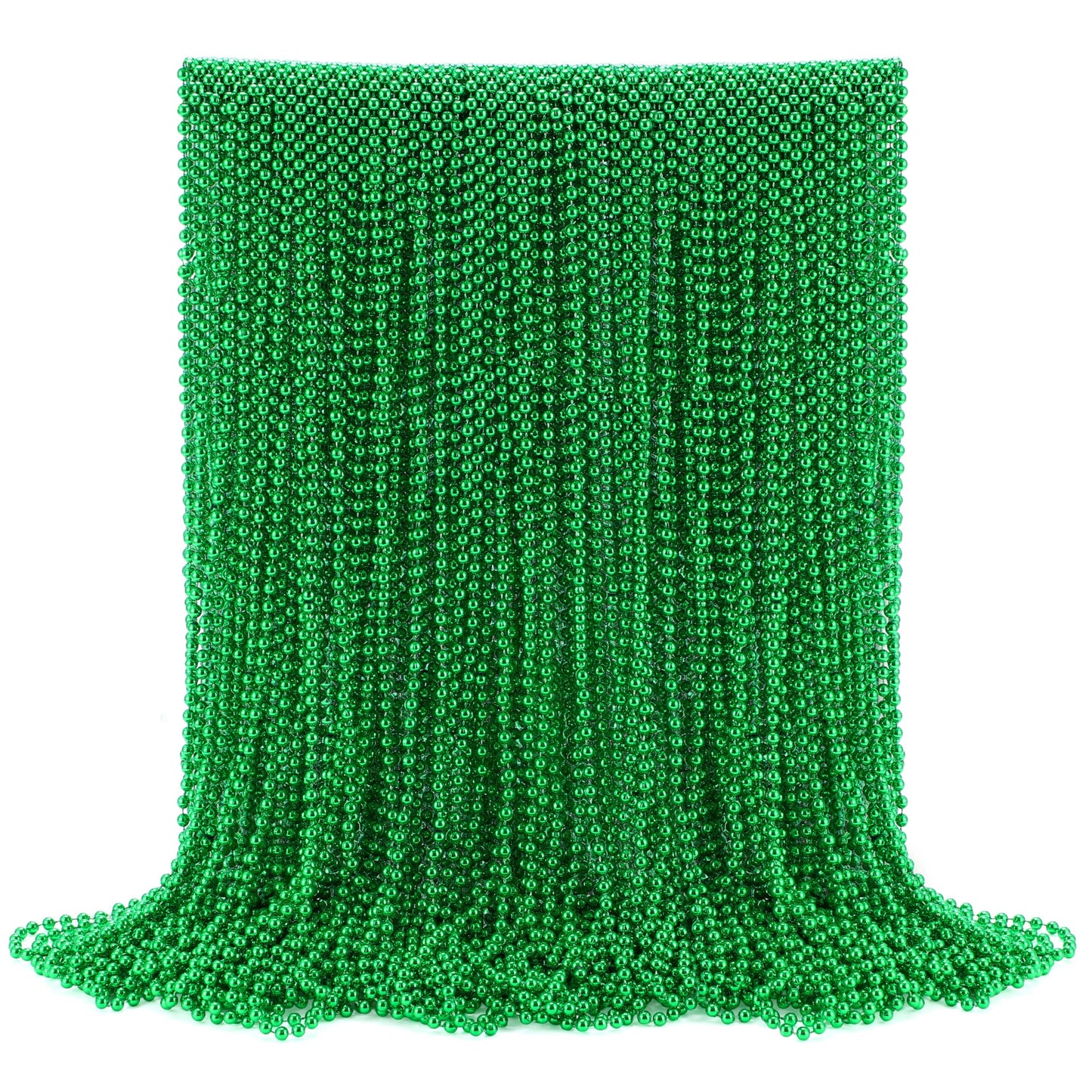 Joyin 120 Pcs Mardi Gras Beads Necklace, Green Bead Necklace Metallic Colors Necklaces Set For Mardi Gras Party Favors Supplies,