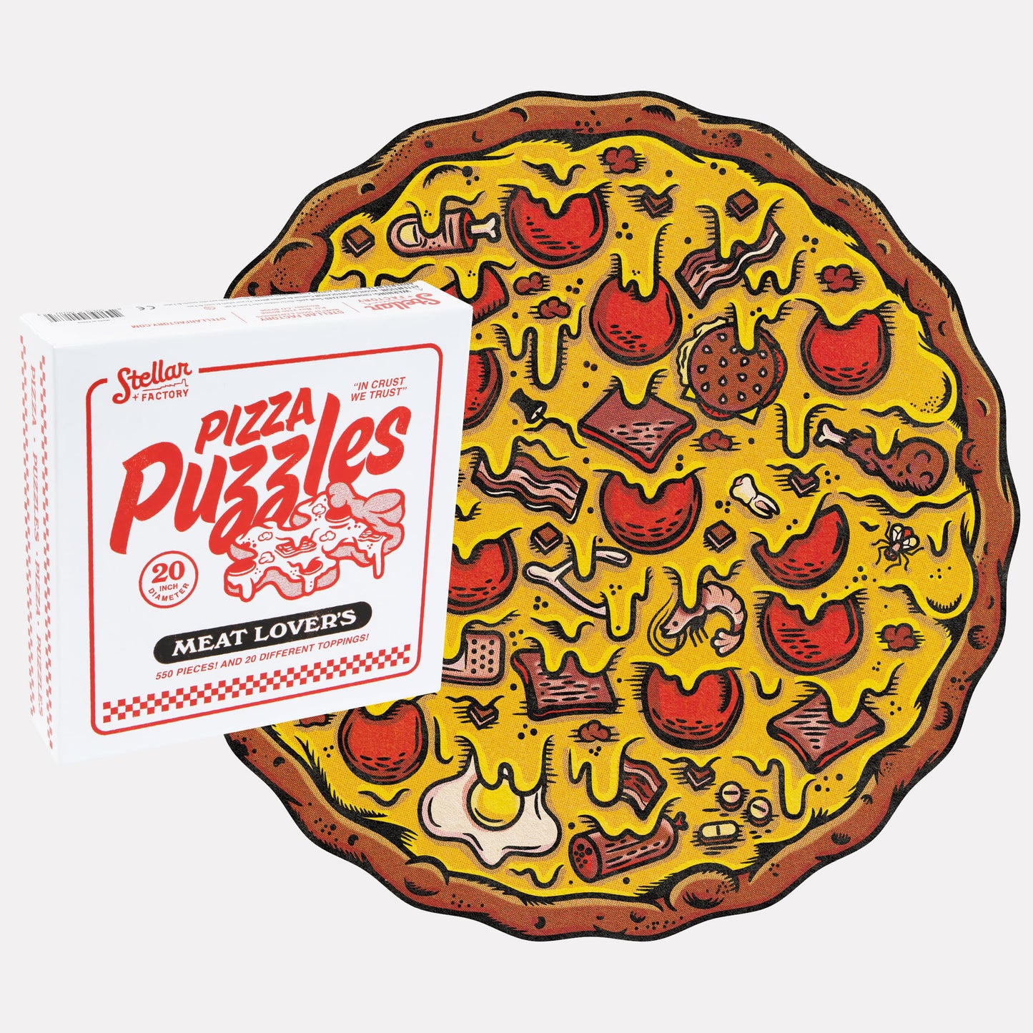 Stellar Factory Pizza Puzzles: Meat Lovers - A Challenging & Cooperative 550-piece Jigsaw Puzzle